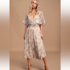 Lulus dress pink with flowers